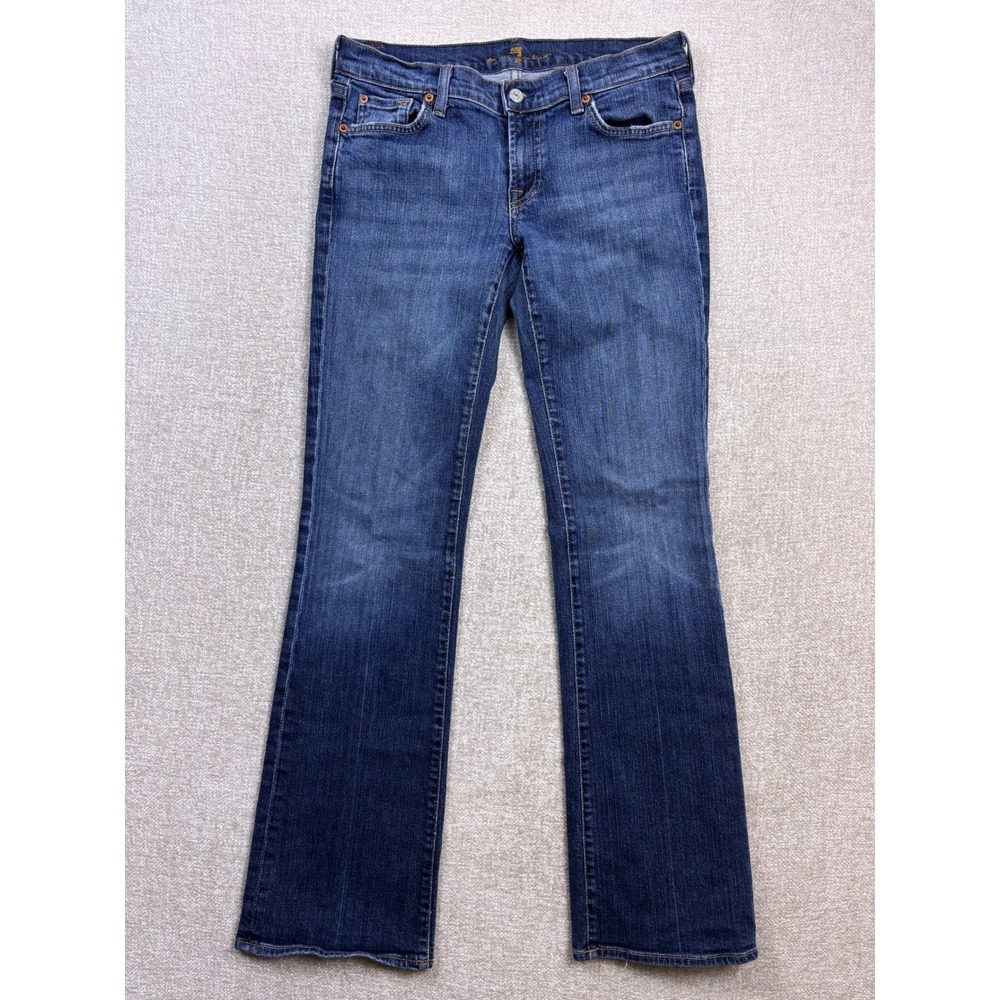7 For All Mankind Bootcut Jeans Medium Wash Blue Denim U075080U-080U Size 30